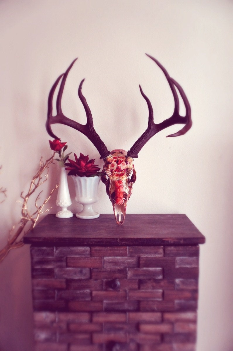 Until After Dinner // Whitetail Deer Skull // Fully Collaged Skull