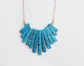 Turquoise Fringe Necklace - Howlite