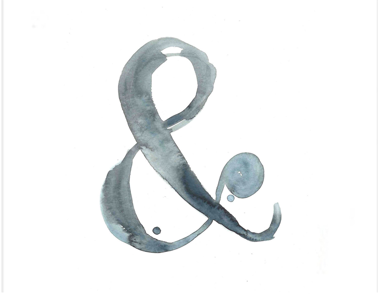 Ampersand Print - Watercolor & - Print from my Original Illustration - 8"x10"