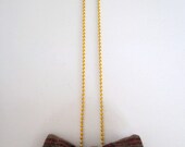 tartan, plaid, bow, necklace, gold plated, ball and chain, bow tie, by heatherbritton on etsy