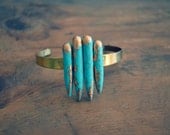Arrows- Turquoise Bracelet, Stone Bracelet, Spike Bracelet, Festival Jewelry, Howlite Bracelet
