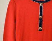 Vintage Castleberry Nautical Knit Mini Dress/Coverup Sz. M/L