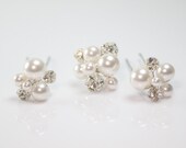 Bridal Hair Pins-Wedding Hair Pins-Swarovski Hair Pins-Rhinestone and Pearl Hairpins-HP116