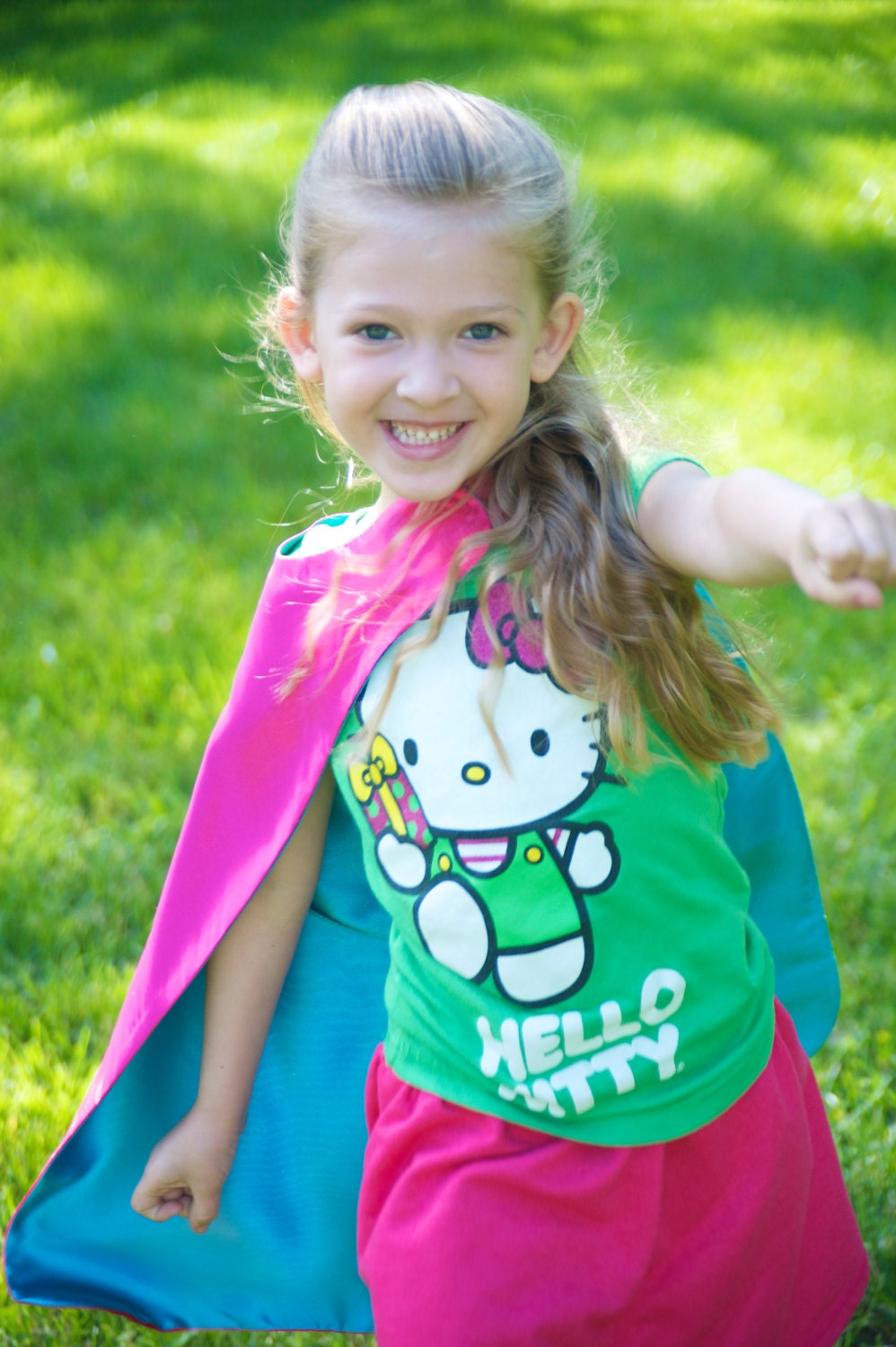 Childrens Reversible SUPERHERO CAPE - double sided and 2 colors -party favor hero capes -costume and boy or girl birthday present