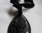 Large Victorian Vulcanite Pendant Necklace