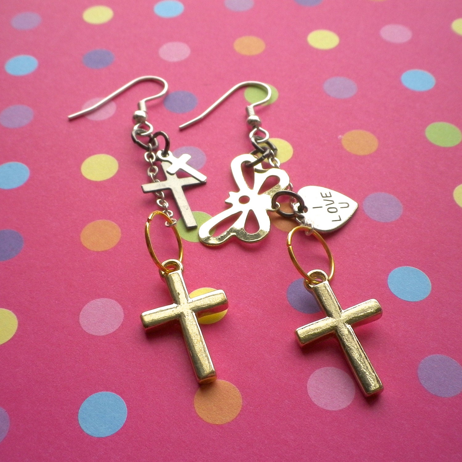 I Love You Tattoo Earrings