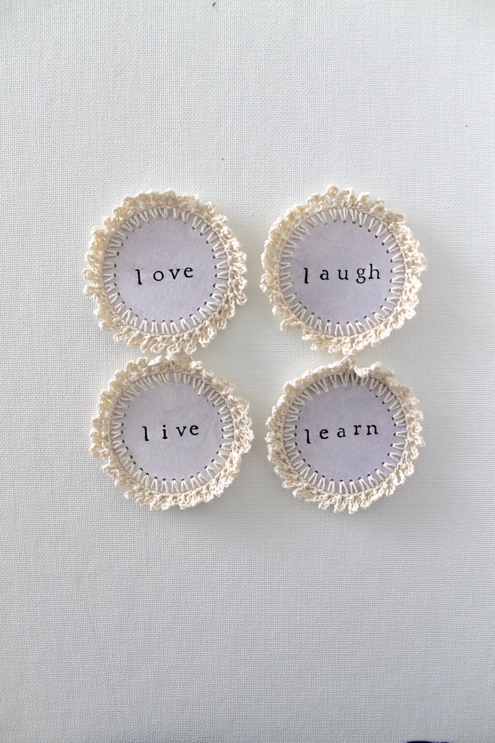 4 PURPLE Crochet Scrapbooking Embellishments