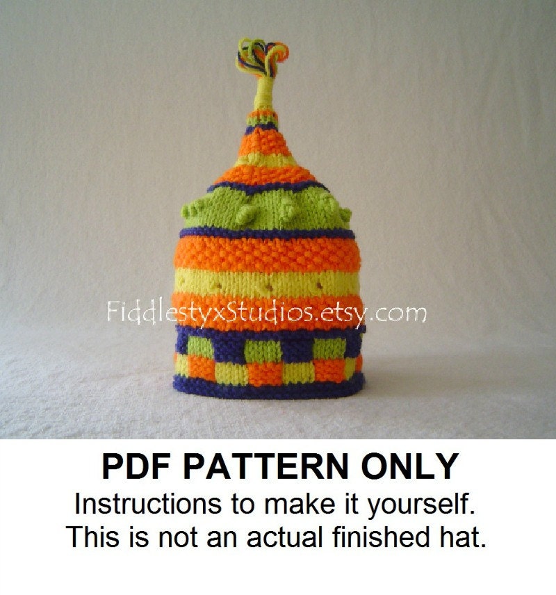 PDF KNITTING PATTERN - Childs Hat Knitting Pattern - First 1st Birthday Hat (Newborn, Infant, Toddler, Child sizes) Children Spring Pattern