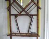Chippendale Bamboo Hall Tree/ Beveled Mirror