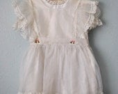 vintage girl white party dress