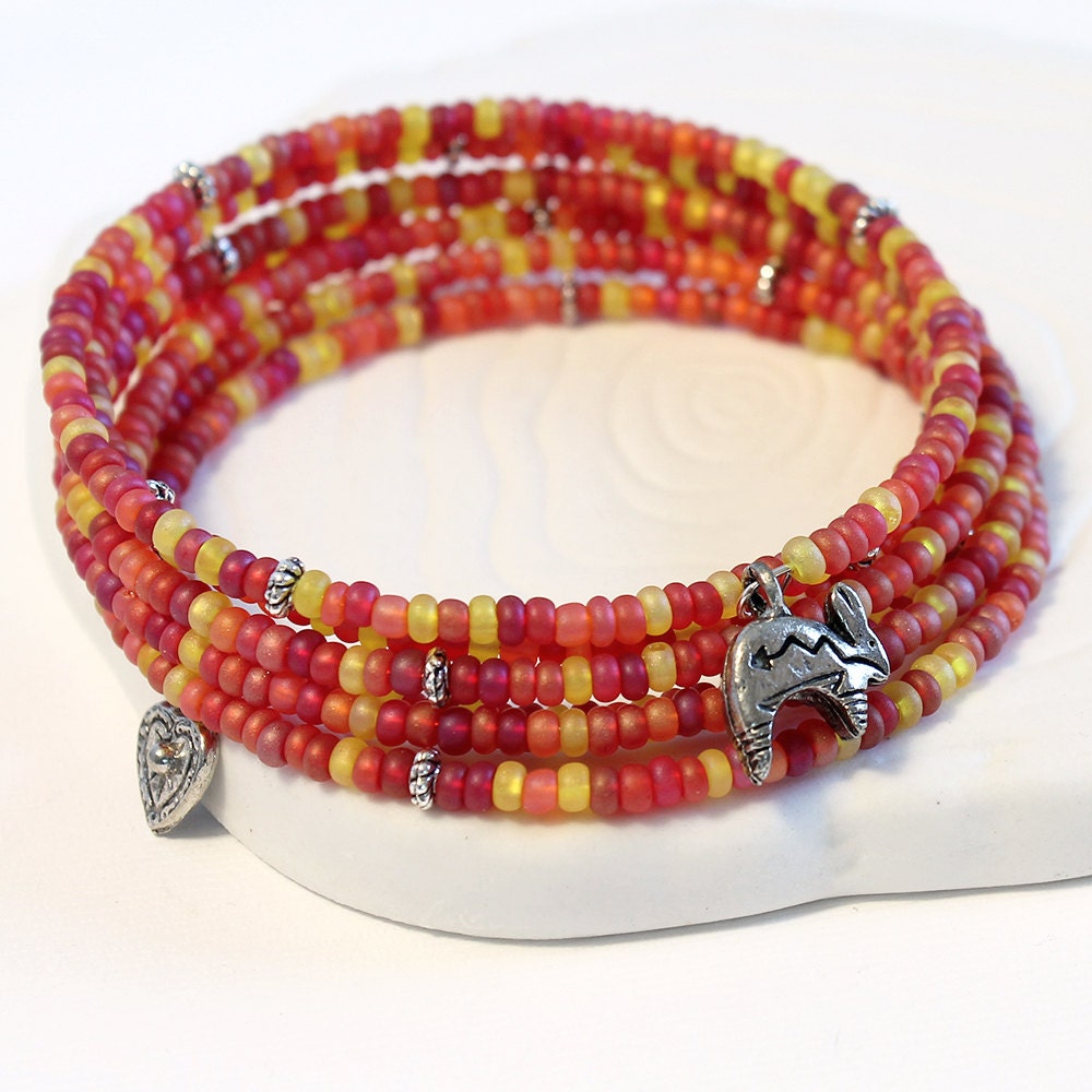 Fiesta Party Time Cuff Bracelet - Rabbit Charm, Southwest Style