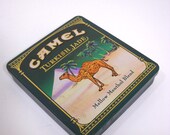 Vintage Cigarette Case Camel Turkish Jade Metal Tin