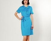 Vintage 1960s Dress - 60s Dress - Turquoise Blue