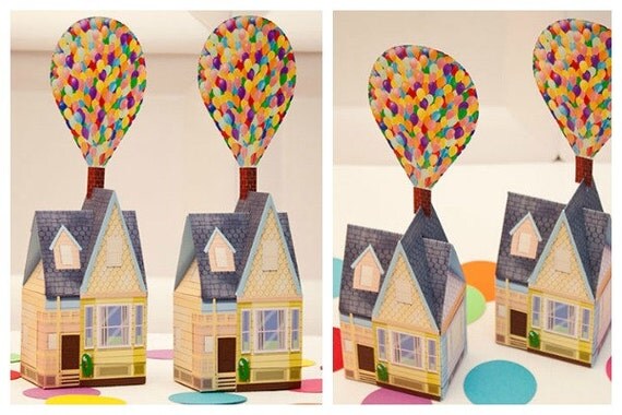 Balloon House Favor Box - DIY Printable House PDF Il_570xn