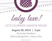 Baby shower invitation, PRINT YOUR OWN, Digital file download - by gelDesign