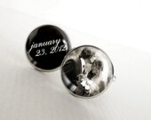 Custom Photo Cufflinks Your Engagement Picture and Wedding Date Personalized Silver Cuff Links for the Groom