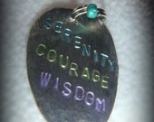 Serenity Courage Wisdom Charm Recycled Necklace Pendant