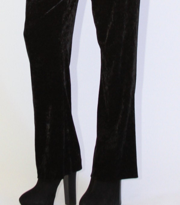 Black crushed velvet pants