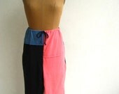 T Shirt Cropped Pants / Capris / Plus Size Pants / 3X / Coral Black Blue Lime Green / Key West / Drawstring / Cotton / Soft / ohzie