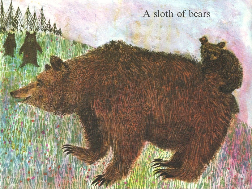 Cute Brown Bears illustration by Brian Wildsmith forest decor woodland animals
