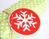 Snowflake Die Cut Christmas Tags or Package Labels Set of 6 Tags A629 Il_170x135