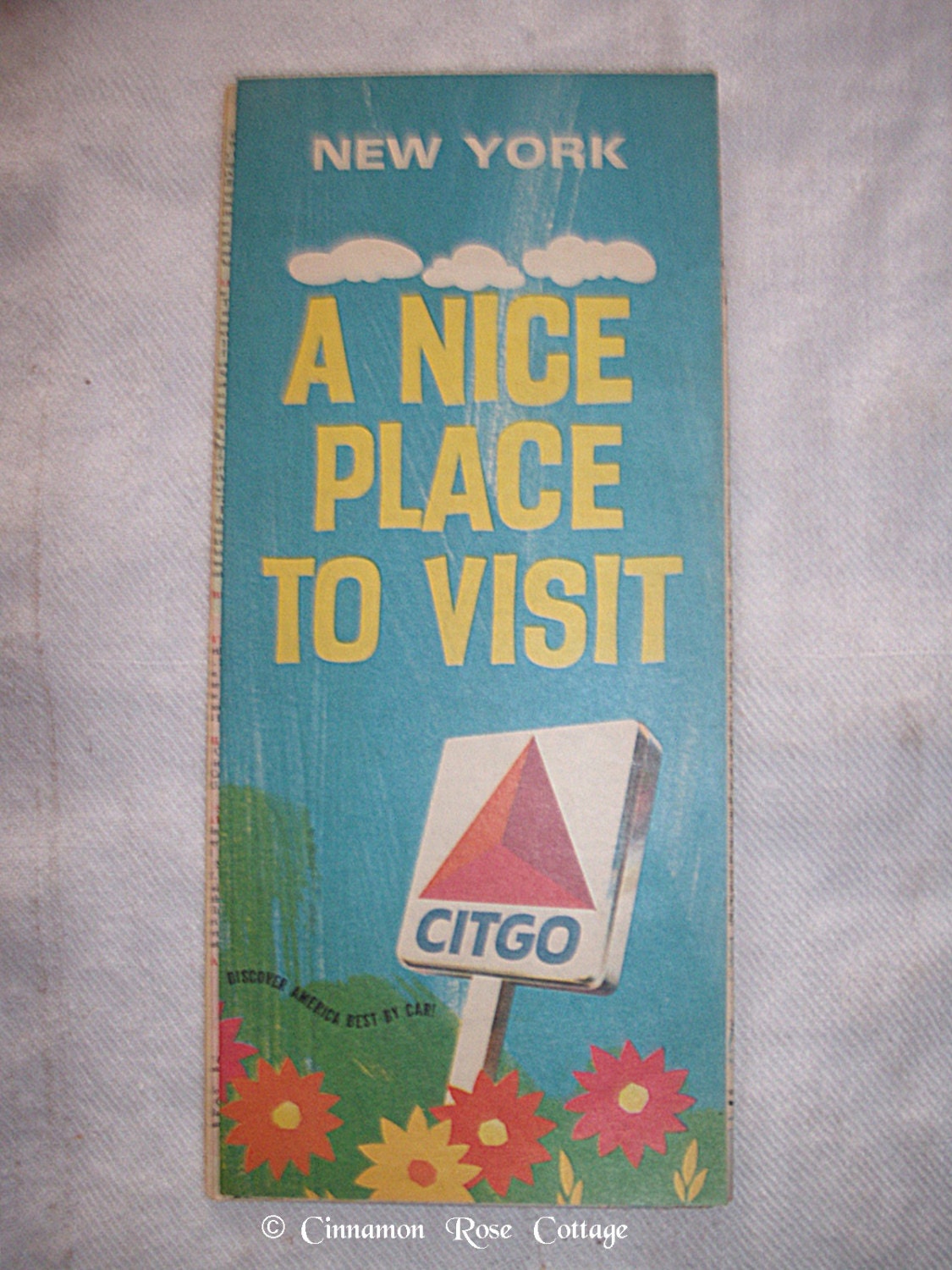 Vintage 1960's Citgo Gas Company Street Map New York - Road Trip - Retro - Graphics - Automobilia - Mixed Media - Altered Arts