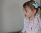 Modern bunny hair clip - Little girl hair clip - handmade hair accessories - sky blue bunny - girls and toddlers