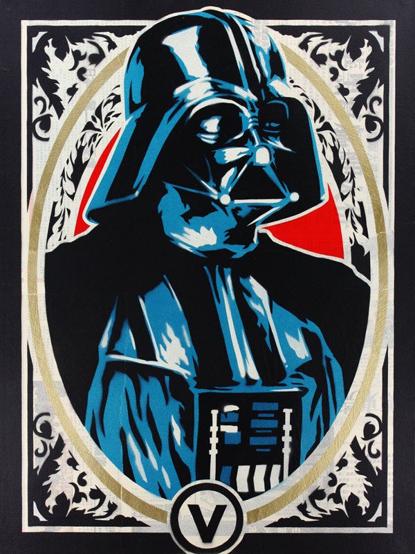 Stenciled Darth Vader Print