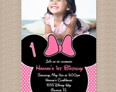 Minnie Mouse Birthday Party Invitation 2 - Inspired by Minnie Mouse - Minnie Mouse Birthday Invitation