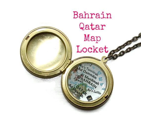 Bahrain Large Brass Photo Locket Necklace