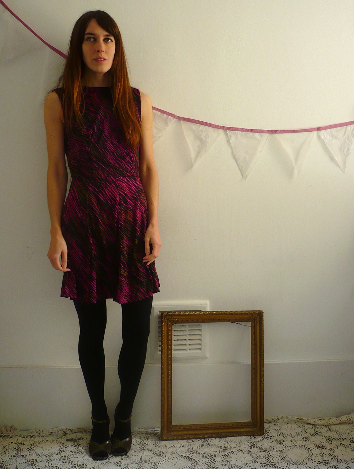 Vintage 1970's Skater Style Mini Dress Size Small