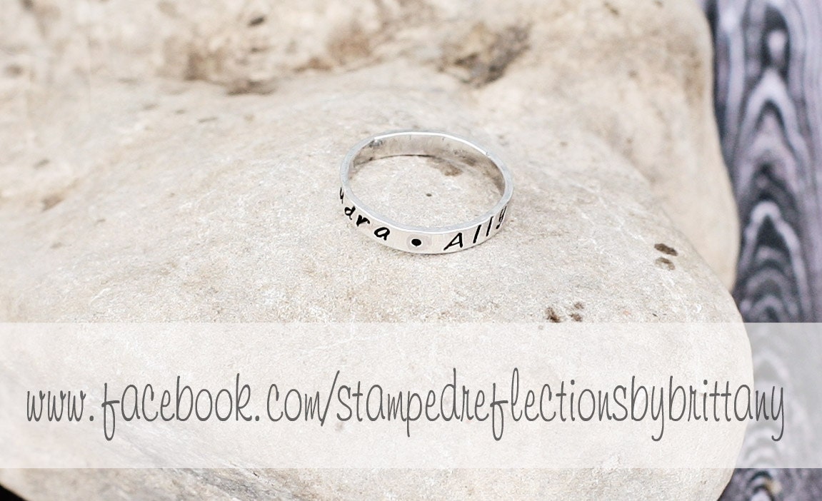 Mother Ring - Stacking Ring - Hand Stamped Ring - Engraved Ring - Sterlig Silver - Sterling Silver Stacking Ring