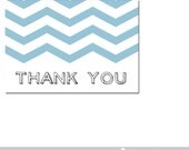 DIY Chevron Thank You Card Printable - Dusty Blue - In the Details -