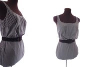 50s 60s swimsuit / 1960s Rose Marie Reid belted houndstooth Bathing Suit