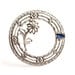 Antique Art Deco Sterling Silver Wreath Brooch -  Vintage Floral Filigree Jewelry Pin / Sapphire Blue Accent