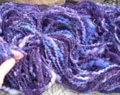 Purple wool mohair hand spun YARN 105 yards Midnight Sky