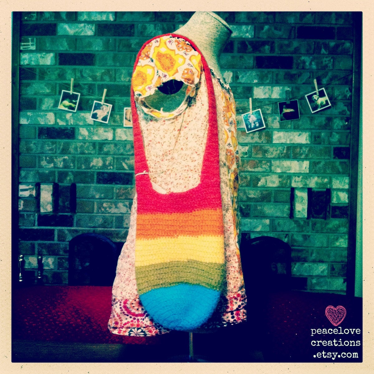 Rainbow Bucket Bag Crocheted Felted