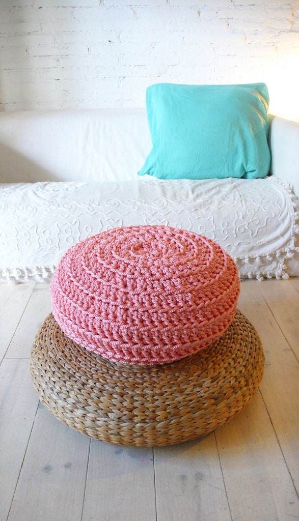 Floor Cushion Crochet - Thick Cotton - Pink
