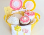Sweet Pink & Yellow Treat Basket for Two