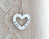 Personalized Heart Washer: necklace, hand stamped