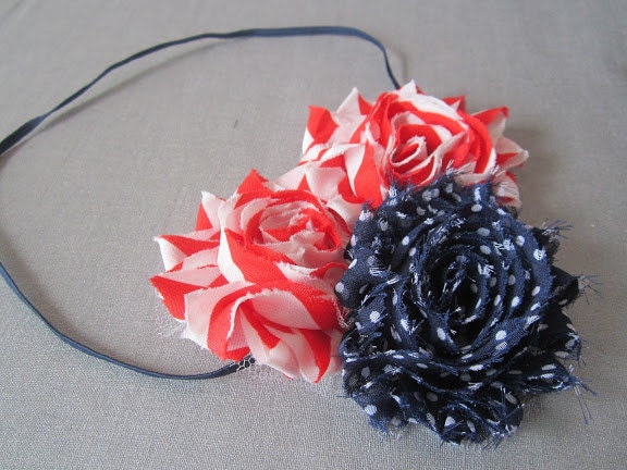 Patriotic Headband in Red White and Blue