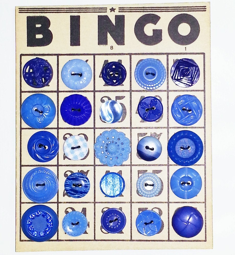 BINGO Button Lot, Summertime Blues, Fancy Buttons -- 0536