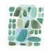 Green Pebbles connected original watercolor painting little watercolor painting nature inspired emerald turquoise