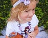 Sofia the First Inspired Headband-Girl Headband-Newborn Headband-Infant Headband-Baby Headband-Rosette Headband-Photo Prop-Toddler Headband