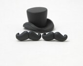 Like a Sir Black Mustaches Stud Earrings