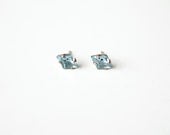 The Blue Diamond stud earrings with sterling silver posts