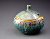 Ceramic Lidded Jar Ocean Jade A