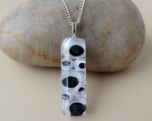 Wiggle Eyes Necklace, Black and White Resin Pendant, Resin Jewelry, Monochrome