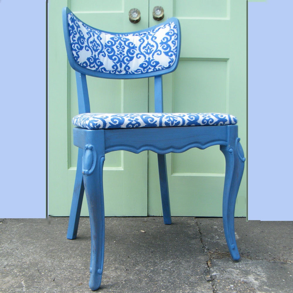 Vintage Chair Mid Century Upcycled Furniture In French Blue