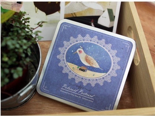 Korea DIY decoden Cards Set in tin box - Fairy tale Birds & animals